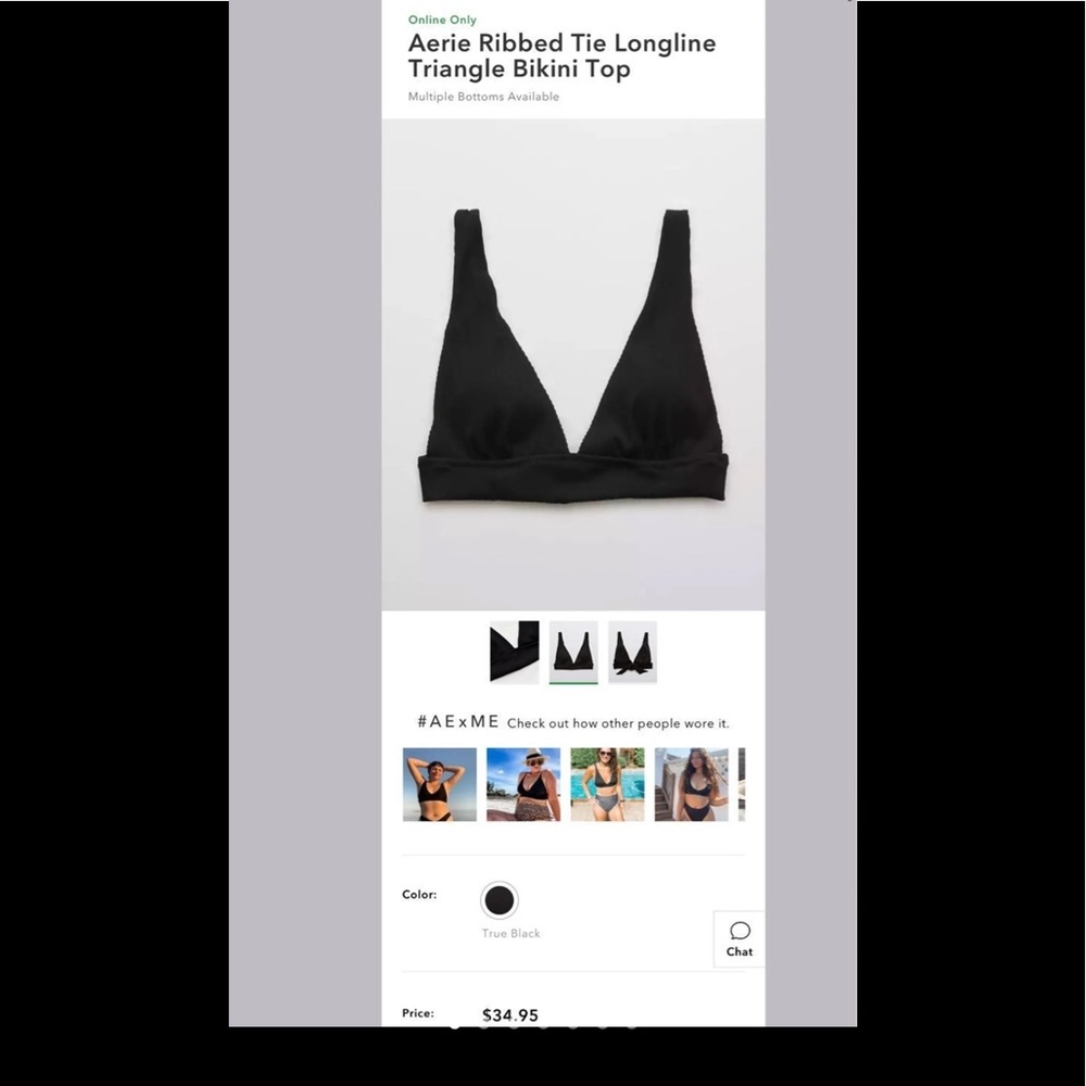 Aerie ribbed tie triangle bikini top